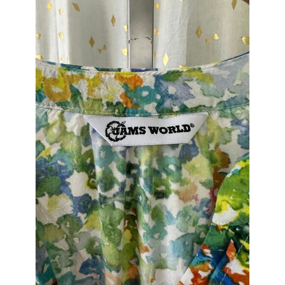 Jams World Women's Hawaii Exclusive All Over Watercolor Flutter Sleeve Blouse S - Picture 5 of 7